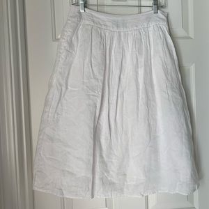 J. Crew White Linen skirt size 4 midi pockets